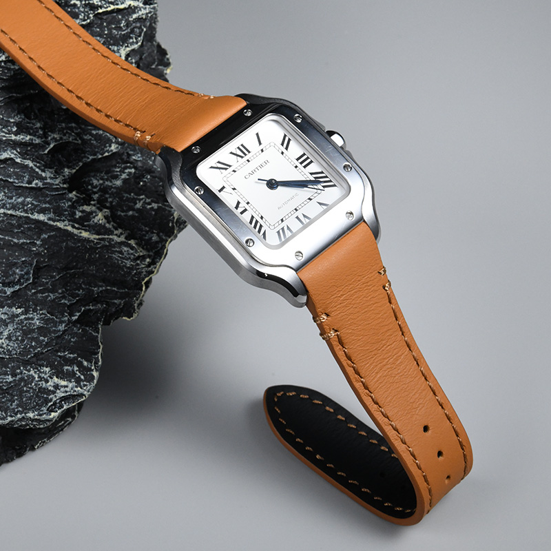 Vagenari calf leather strap for Cartier Santos De Large 35.1mm WGSA0028/WGSA0012/WGSA0038/WJSA0006