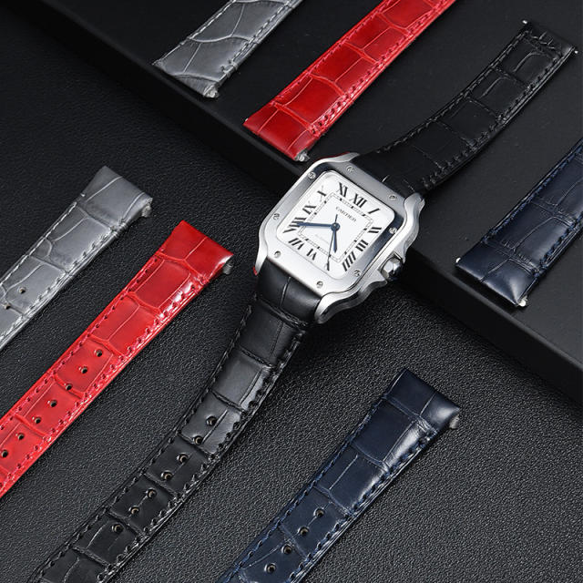Vagenari Alligator strap for Cartier Santos De Large 35.1mm