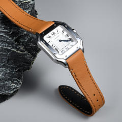 Vagenari calf leather strap for Cartier Santos De Large 35.1mm