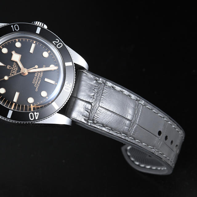 【Quick release spring bar】Premium Alligator with Rubber Strap For All Watches 19.20.21.22.23mm