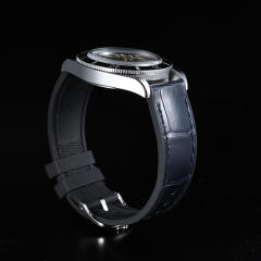 【Quick release spring bar】Premium Alligator with Rubber Strap For All Watches 19.20.21.22.23mm