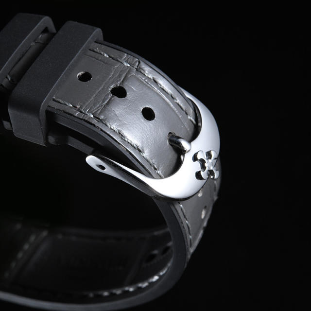 【Quick release spring bar】Premium Alligator with Rubber Strap For All Watches 19.20.21.22.23mm