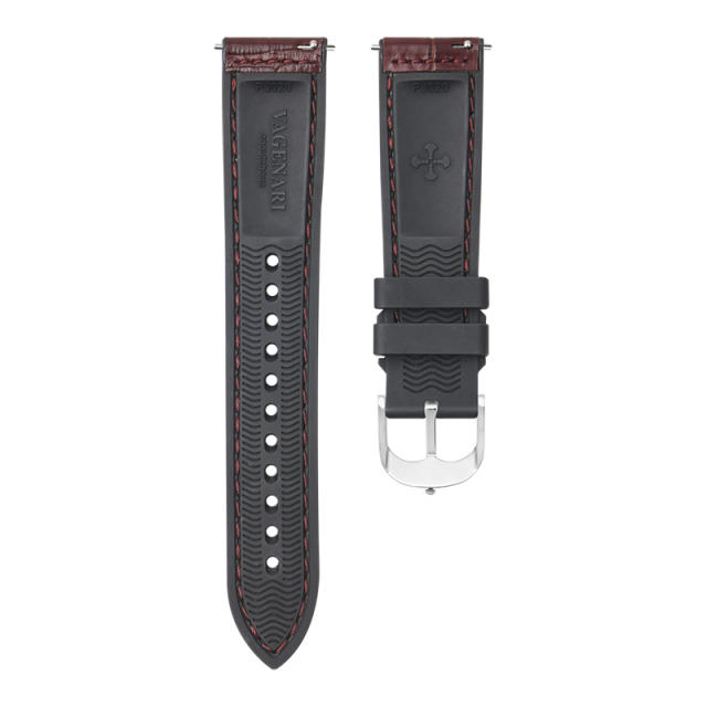 【Quick release spring bar】Premium Alligator with Rubber Strap For All Watches 19.20.21.22.23mm