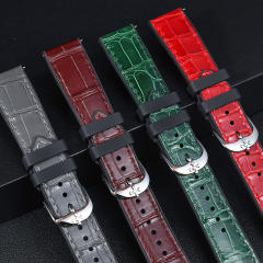 【Quick release spring bar】Premium Alligator with Rubber Strap For All Watches 19.20.21.22.23mm