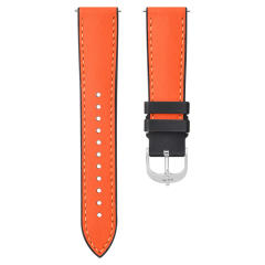 【Quick release spring bar】Premium Napa Leather with Rubber Strap For All Watches 19.20.21.22.23mm