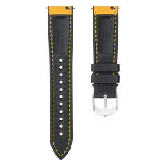 【Quick release spring bar】Premium Napa Leather with Rubber Strap For All Watches 19.20.21.22.23mm