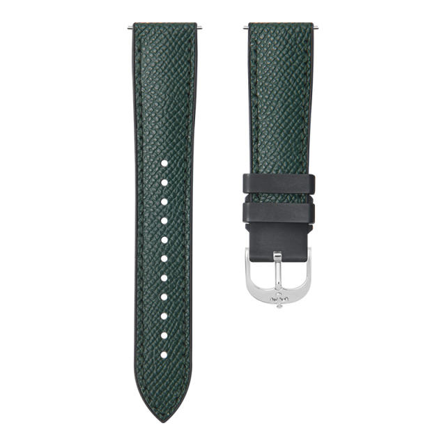【Quick release spring bar】Premium Epsom Leather with Rubber Strap For All Watches 19.20.21.22.23mm
