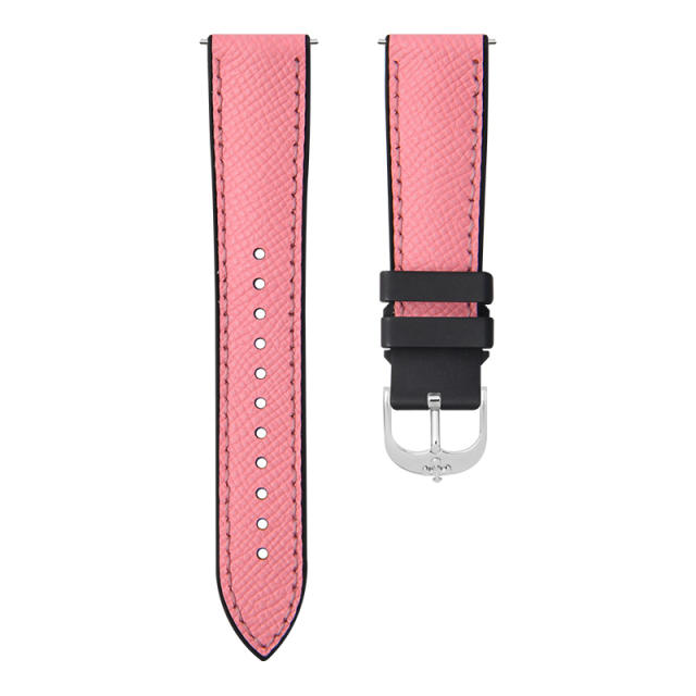 【Quick release spring bar】Premium Epsom Leather with Rubber Strap For All Watches 19.20.21.22.23mm