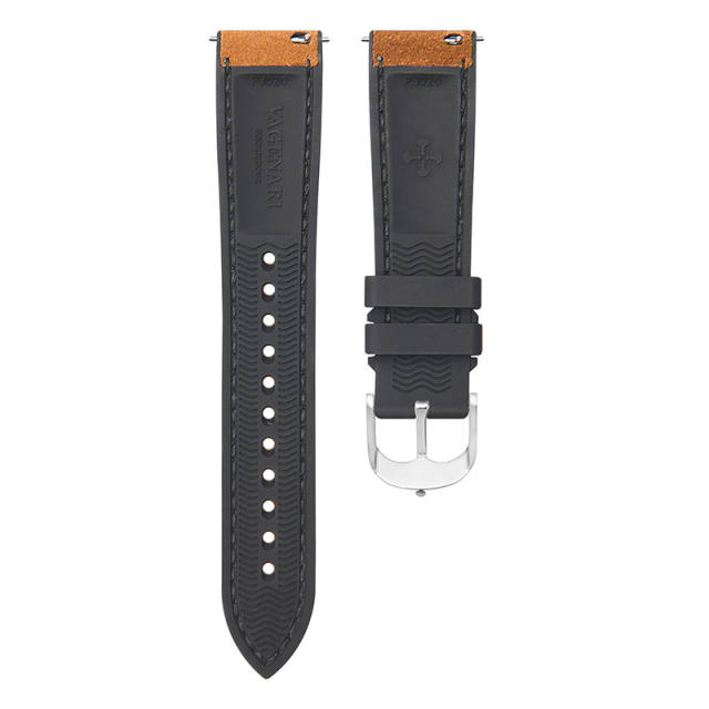 【Quick release spring bar】Rubber Strap For All Watches Premium Italian suede leather Strap and Rubber