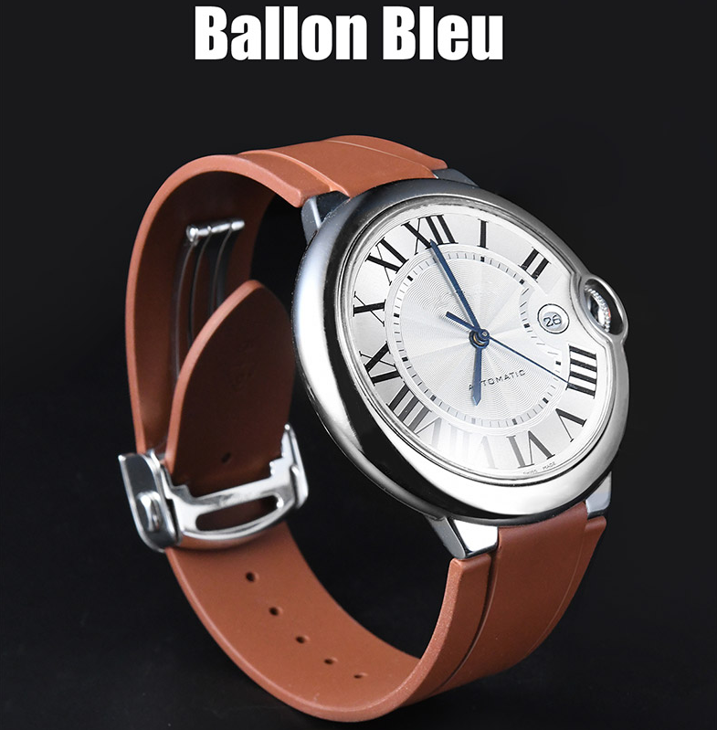 Rubber strap for Cartier Ballon Bleu 42mm