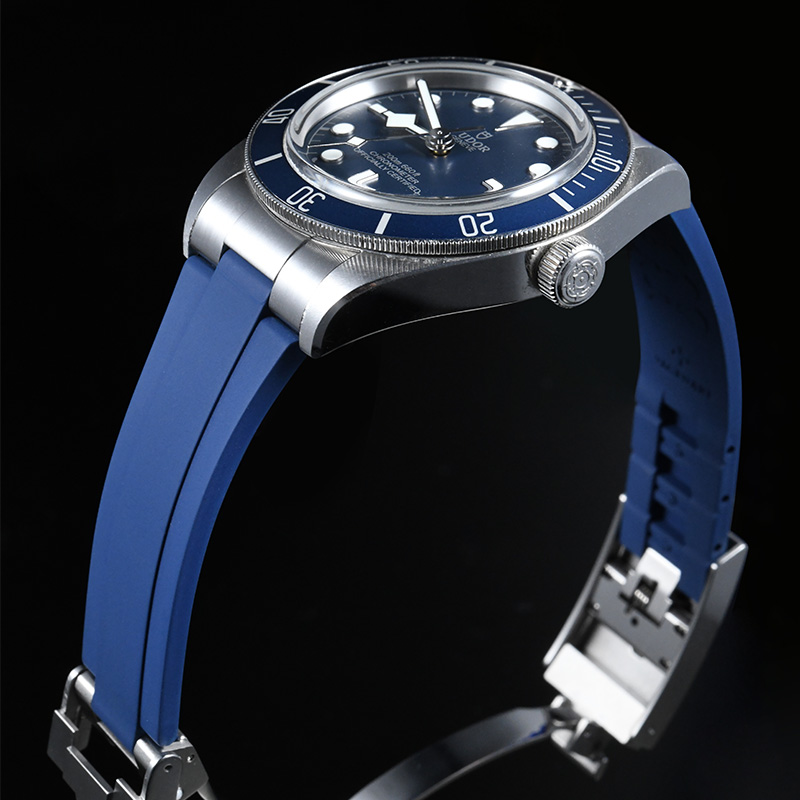 【Endlink+Folding clasp】Rubber strap for Tudor 1958 steel casing 39mm