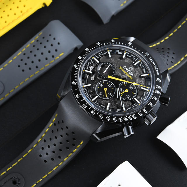 Rubber strap for Omega Speedmaster Dark Side of the Moon Apollo 8 'Little Rocket' Edition (Second Generation)