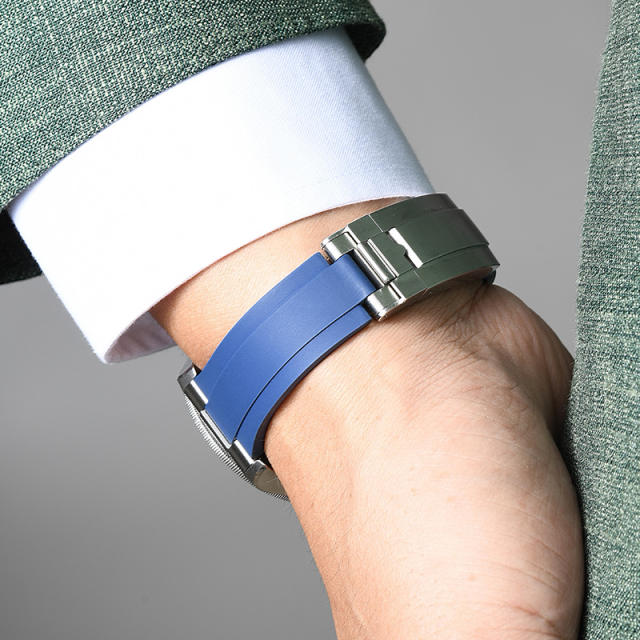 【Rubber strap + Folding clasp】Rubber strap for Tudor 1958 steel casing 39mm