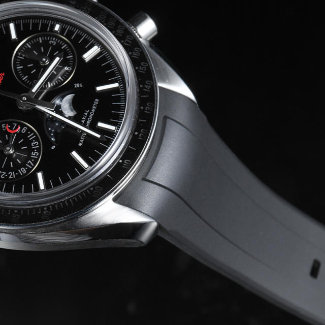 Rubber strap for Omega speedmaster Chronograph Moonphase 44.25mm