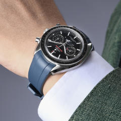 Rubber strap for Omega speedmaster Chronograph Moonphase 44.25mm