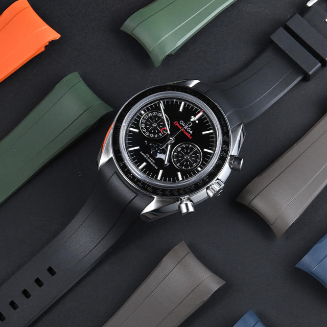 Rubber strap for Omega speedmaster Chronograph Moonphase 44.25mm