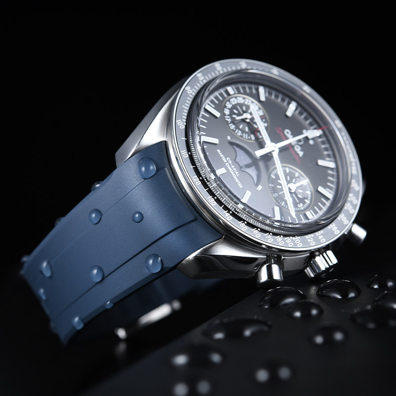 Rubber strap for Omega speedmaster Chronograph Moonphase 44.25mm