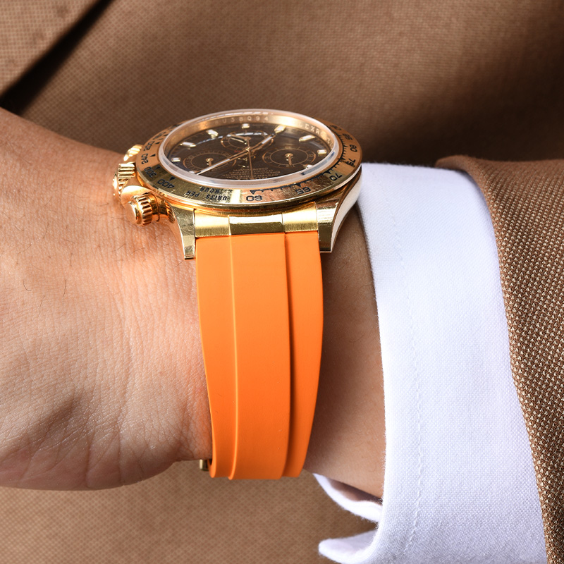 The rubber strap for Rolex daytona 116508 with 22K YG endlink and rubber strap