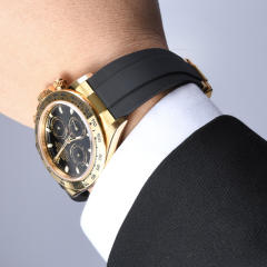 [Oysterflex Design+YG Endlinks] The rubber strap for Rolex daytona 116508 with 22K YG endlink