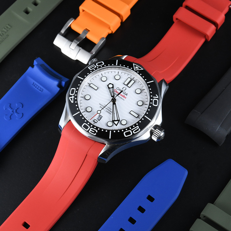 Rubber Strap For Seamaster Diver 300m 42mm Date window at 6 o’clock