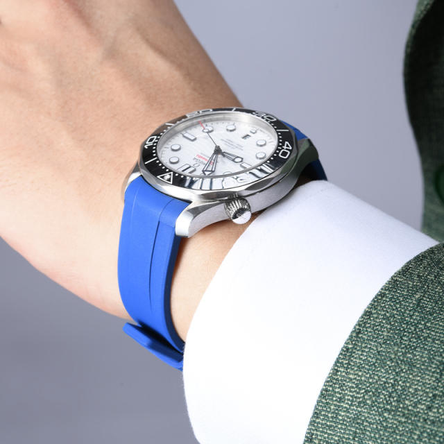 Rubber Strap For For Seamaster Diver 300m 42mm Date window at 6 o’clock