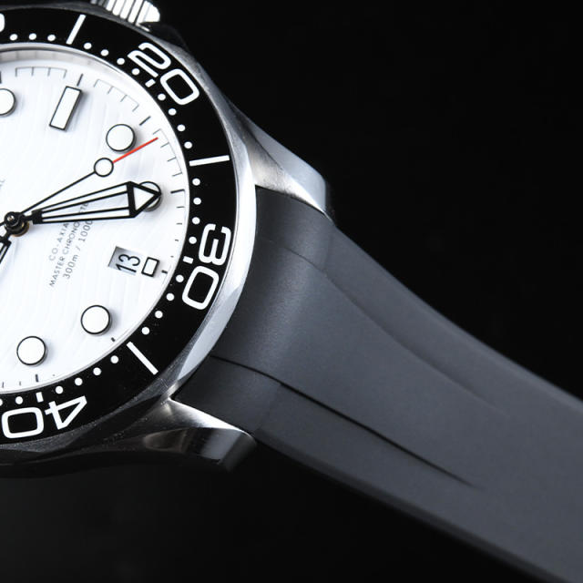 Rubber Strap For For Seamaster Diver 300m 42mm Date window at 6 o’clock