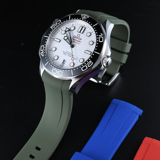 Rubber Strap For For Seamaster Diver 300m 42mm Date window at 6 o’clock