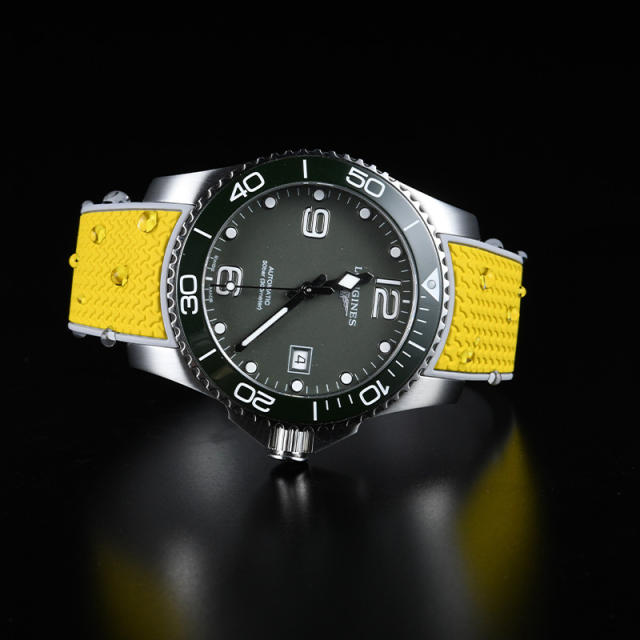 Rubber Strap For Longines HydroConquest 41/43mm Two Tone Without Buckle