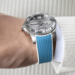 Rubber Strap For Longines HydroConquest 41/43mm Two Tone Without Buckle