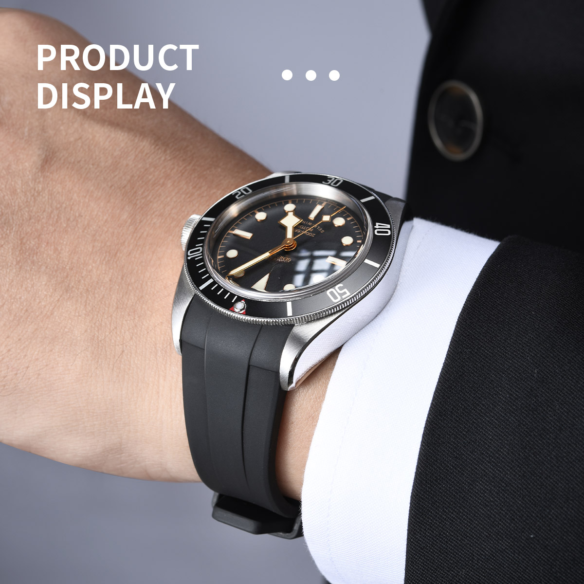 Rubber Strap For Black Bay All 41mm Models. (Not include Ceramic Casing)