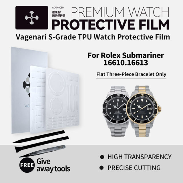 Vagenari TPU Watch Protective Film S-Grade For Rolex Submariner 16610.16613