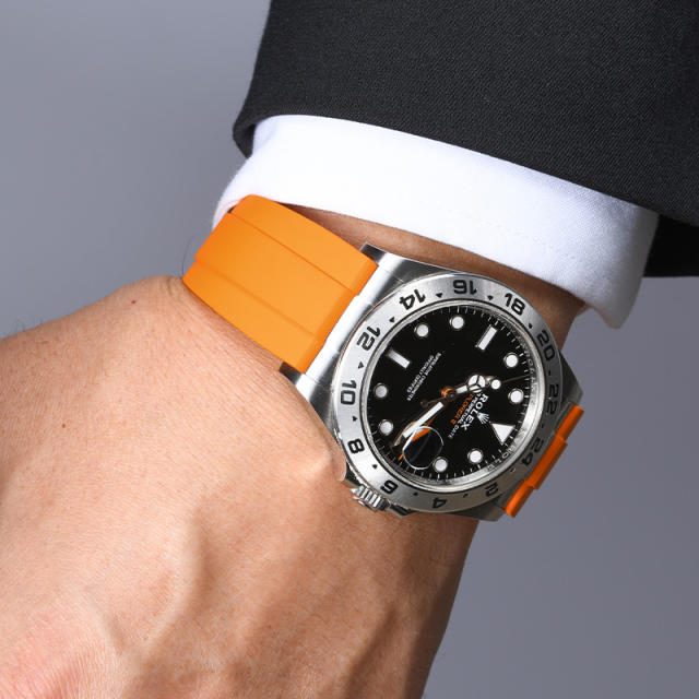 【Custom Design + 904L Endlink】Rubber strap For Rolex Exploer II 226570