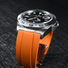 【Custom Design + 904L Endlink】Rubber strap For Rolex Exploer II 226570