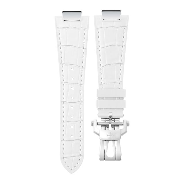 【Include Endlink】100% Rubber Strap Imitated Alligator Lines Rubber Strap For Patek Philippe 5712 bracelet models