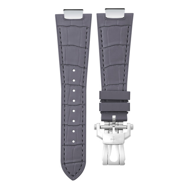 【Include Endlink+clasp】100% Rubber Strap Imitated Alligator Lines Rubber Strap For Patek Philippe 5711 bracelet models