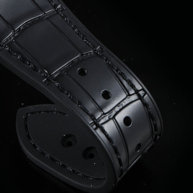 【Include Endlink+clasp】100% Rubber Strap Imitated Alligator Lines Rubber Strap For Patek Philippe 5711 bracelet models