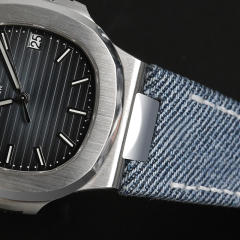 【Include Endlink+clasp】Denim pattern Leather strap For Patek Philippe 5711 Bracelet Models