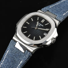 【Include Endlink+clasp】Denim pattern Leather strap For Patek Philippe 5711 Bracelet Models