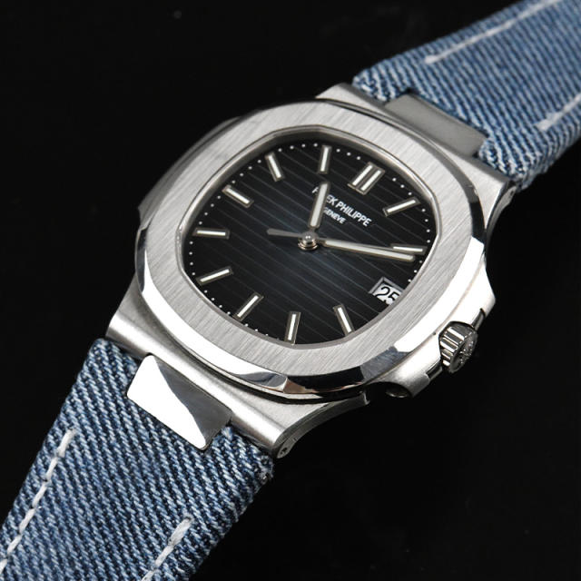 【Include Endlink+clasp】Denim pattern Leather strap For Patek Philippe 5711 Bracelet Models