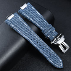 【Include Endlink+clasp】Denim pattern Leather strap For Patek Philippe 5711 Bracelet Models