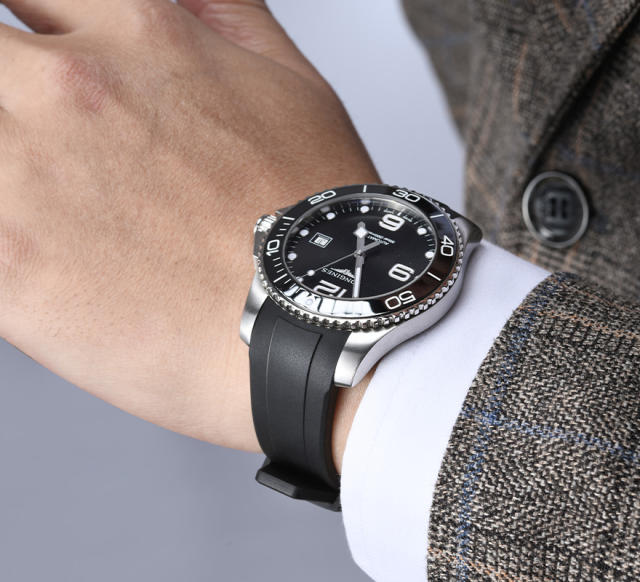 【New design monochrome mold】Rubber Strap For Longines HydroConquest 41/43mm