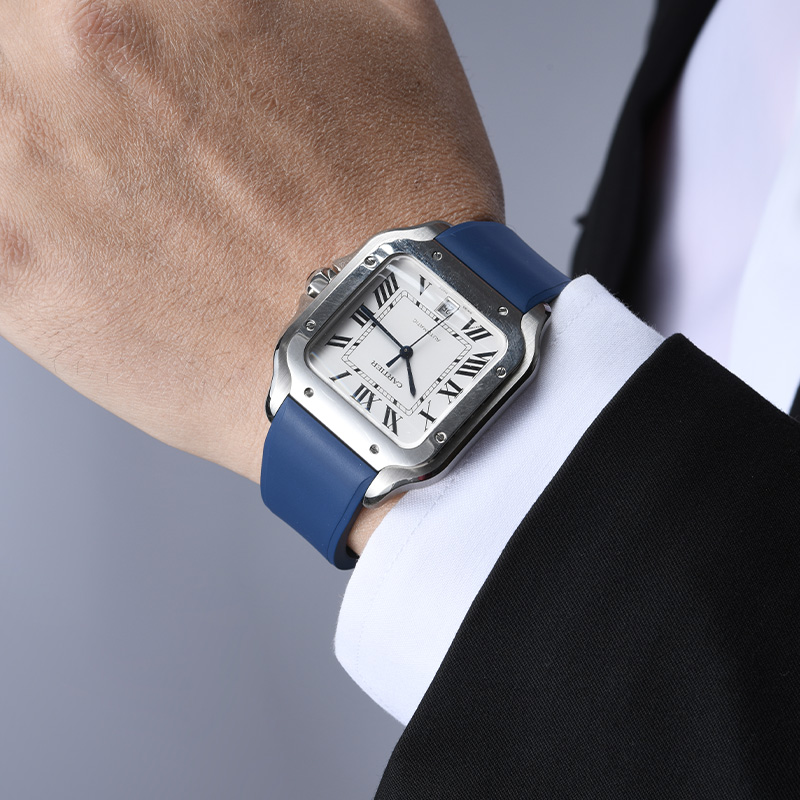 Vagenari Rubber strap For Cartier Santos Large Size 39.8mm