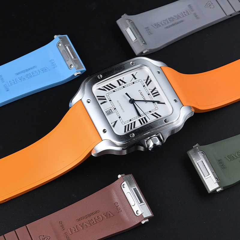 Vagenari Rubber strap For Cartier Santos Large Size 39.8mm