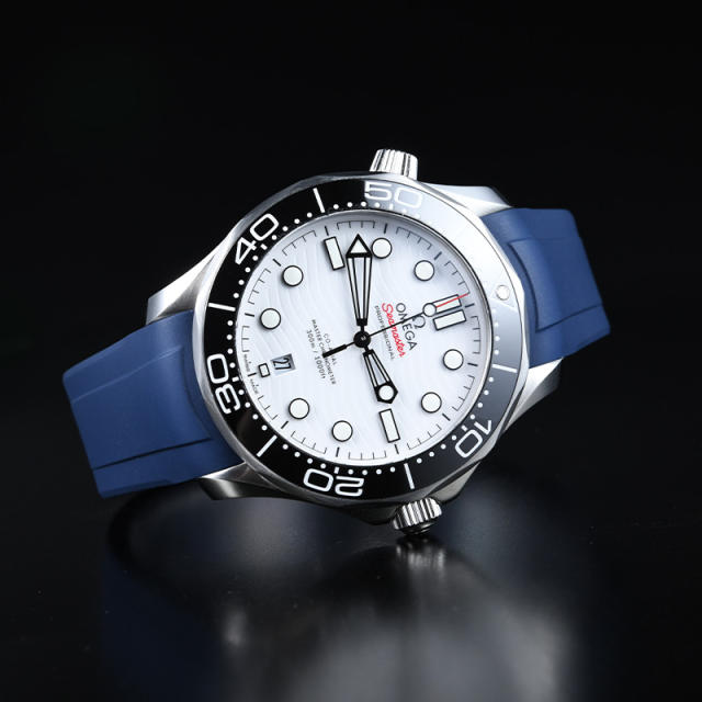 【New design】Rubber Strap For For Seamaster Diver 300m 42mm Date window at 6 o’clock