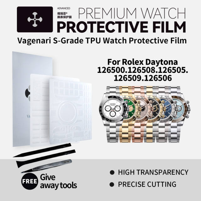 Vagenari TPU Watch Protective Film S-Grade For Rolex Daytona 126500.126508.126505.126509.126506