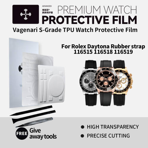 Vagenari S-Grade TPU Watch Protective Film For Rolex Daytona Rubber strap 116515 116518 116519