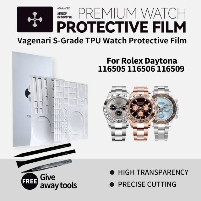 Vagenari S-Grade TPU Watch Protective Film For Rolex Daytona 116505 116506 116509