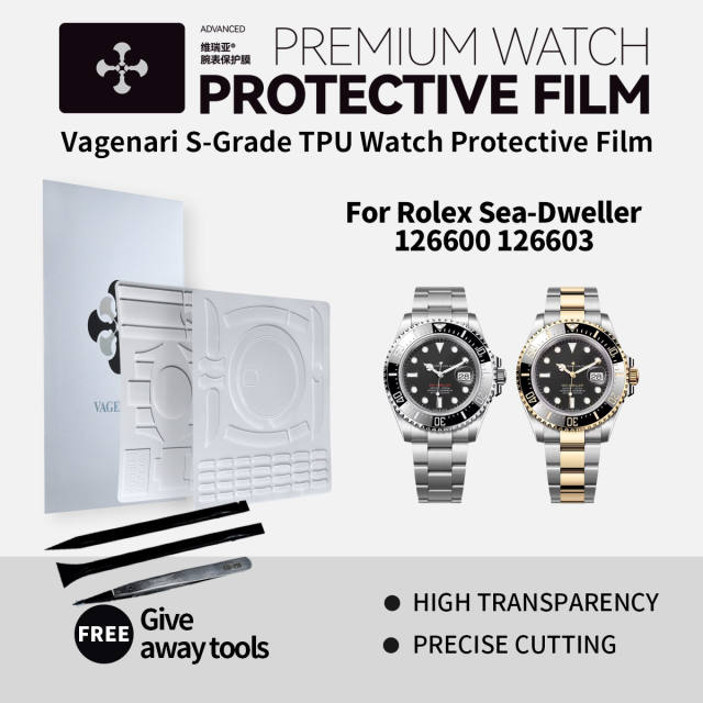 Vagenari S-Grade TPU Watch Protective Film For Rolex Sea-Dweller 126600 126603