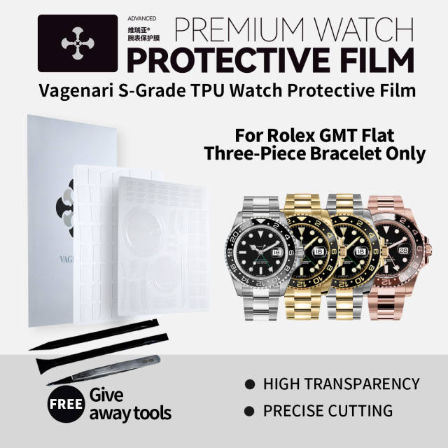 Vagenari TPU Watch Protective Film S-Grade For Rolex GMT Flat Three-Piece Bracelet Only