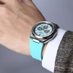 Rubber strap for Citizen Eco-Drive chronograph Super Titanium men's watch CA4610-85A/M/Z